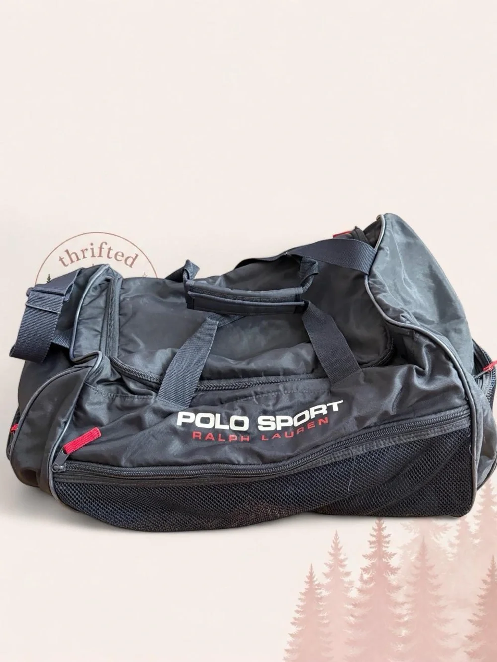 Polo Sport Ralph Lauren Black Duffle Gym Travel Bag